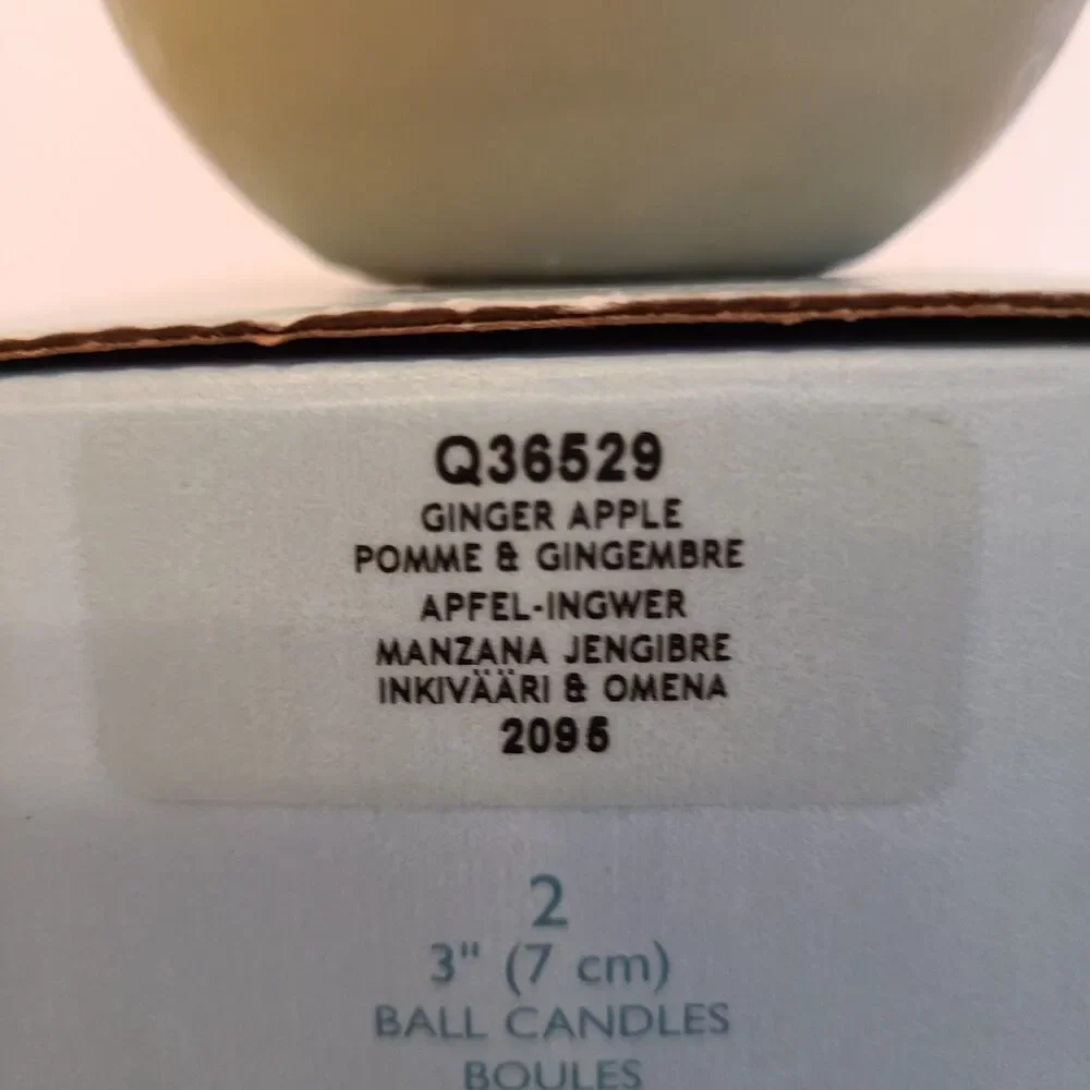 PartyLite Ball Candles 3" Ginger Apple Scent Round Ball Two In Original Box - Picture 9 of 10